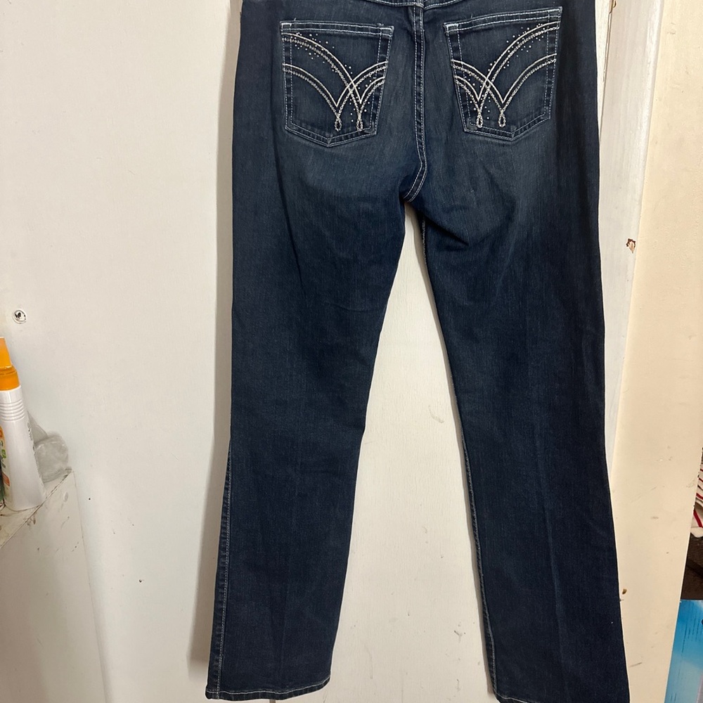 Wrangler Q Baby Waistband Jeans 7/8 Embellished Pockets 34 Inseam